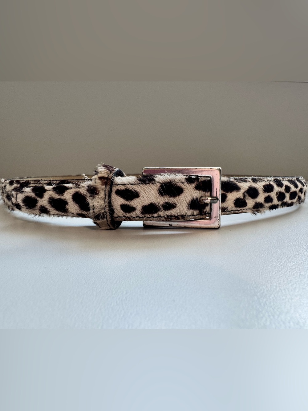 Women’s Banana Republic Pony-hair Animal Print Genuine Leather Belt
